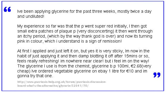 treating psoriasis with glycerin